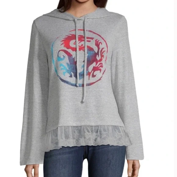 Disney Mulan Dragon Lace Hoodie Sweatshirt L - Picture 2 of 11